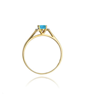 Złoty Pierścionek 14k z diamentem topaz 0,50ct