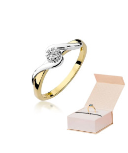 14k Gold Ring with 0.04ct Brilliant Diamond