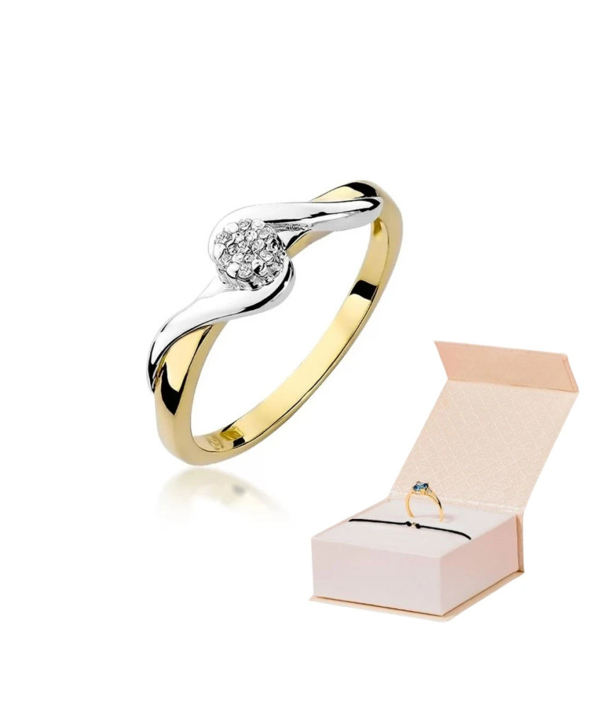 14k Gold Ring with 0.04ct Brilliant Diamond