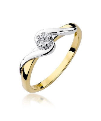 14k Gold Ring with 0.04ct Brilliant Diamond