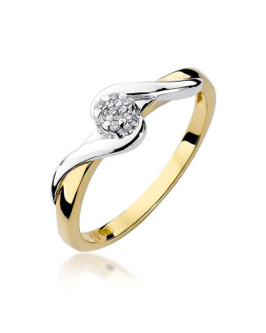 Złoty Pierścionek 14k z diamentem brylant 0,04ct