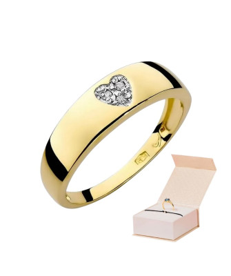 14k Gold Ring with 0.03ct Brilliant Diamond