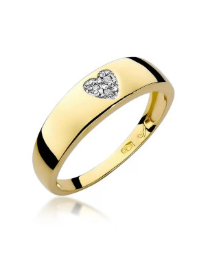 Złoty Pierścionek 14k z diamentem brylant 0,03ct