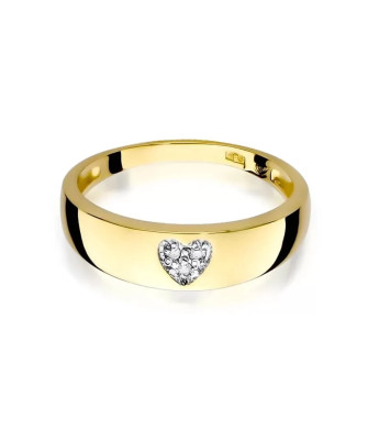14k Gold Ring with 0.03ct Brilliant Diamond