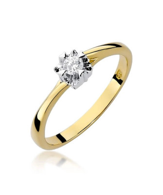 14k Gold Ring with 0.10ct Brilliant Diamond