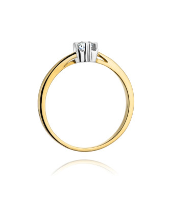 14k Gold Ring with 0.10ct Brilliant Diamond