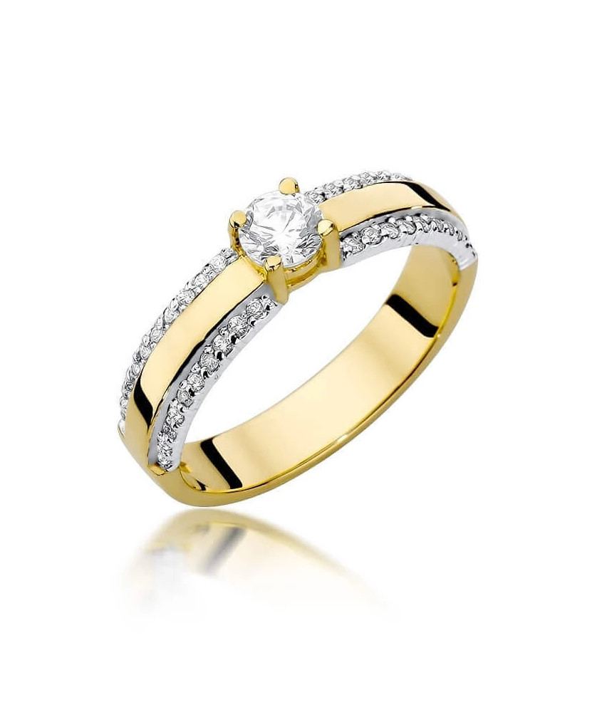 Złoty Pierścionek 14k z diamentem brylant 0,25ct
