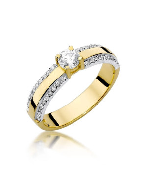 Złoty Pierścionek 14k z diamentem brylant 0,25ct