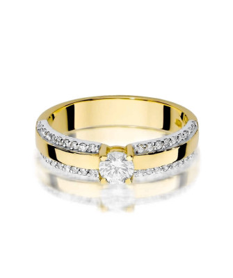 Złoty Pierścionek 14k z diamentem brylant 0,25ct