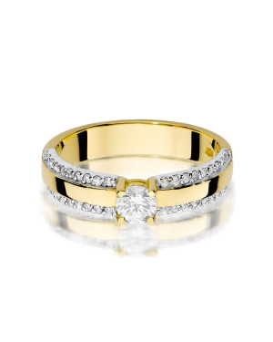Złoty Pierścionek 14k z diamentem brylant 0,25ct