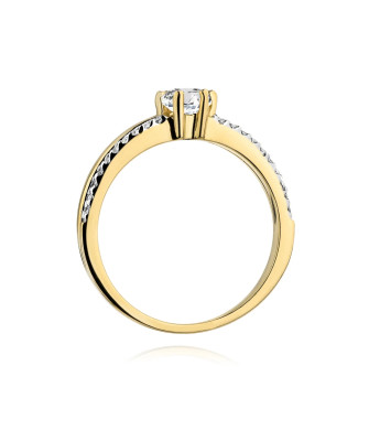Złoty Pierścionek 14k z diamentem brylant 0,25ct