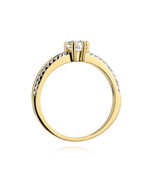 Złoty Pierścionek 14k z diamentem brylant 0,25ct