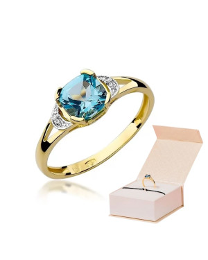 14k Gold Ring with Topaz Diamond 1.10ct