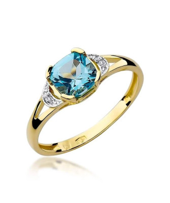 14k Gold Ring with Topaz Diamond 1.10ct