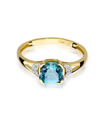 14k Gold Ring with Topaz Diamond 1.10ct