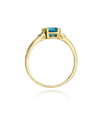 14k Gold Ring with Topaz Diamond 1.10ct