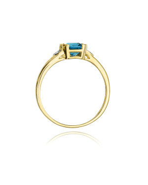 14k Gold Ring with Topaz Diamond 1.10ct