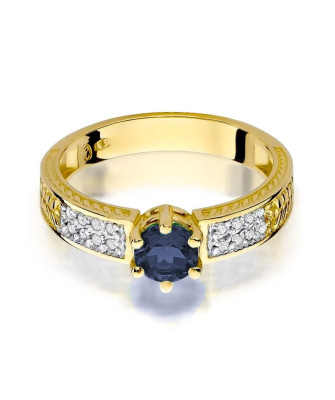 14k Gold Ring with Sapphire Diamond 0.50ct