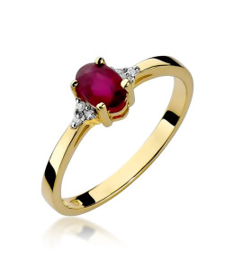 14k Gold Ring with Diamond Ruby 0.60ct