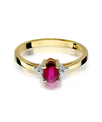 14k Gold Ring with Diamond Ruby 0.60ct