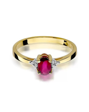 14k Gold Ring with Diamond Ruby 0.60ct