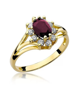 14k Gold Ring with Diamond Ruby 1.00ct