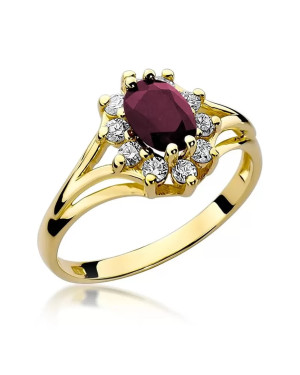 14k Gold Ring with Diamond Ruby 1.00ct