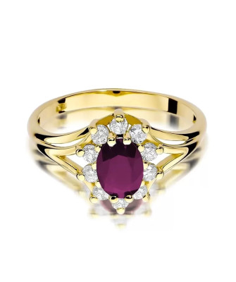 14k Gold Ring with Diamond Ruby 1.00ct