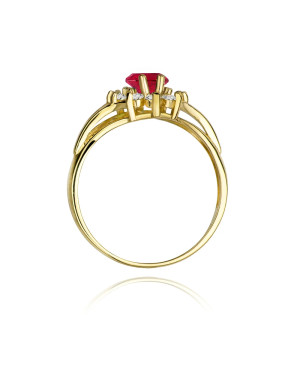 Złoty Pierścionek 14k z diamentem rubin 1,00ct