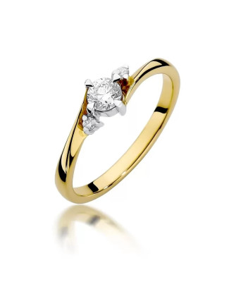 Złoty Pierścionek 14k z diamentem brylant 0,28ct