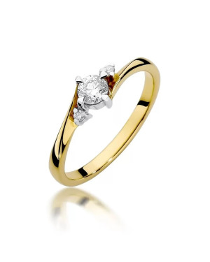 Złoty Pierścionek 14k z diamentem brylant 0,28ct