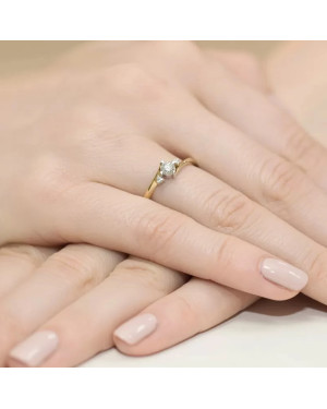 Złoty Pierścionek 14k z diamentem brylant 0,28ct