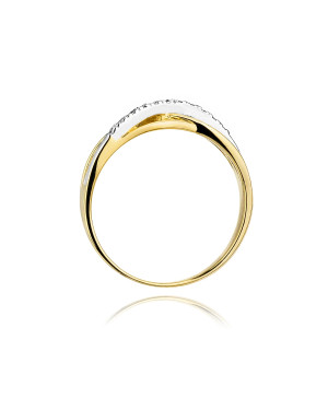 Złoty Pierścionek 14k z diamentem brylant 0,10ct