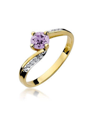 14k Gold Ring with Amethyst Diamond 0.50ct