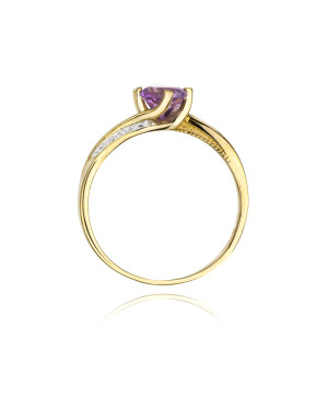 14k Gold Ring with Amethyst Diamond 0.50ct