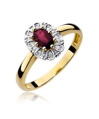 14k Gold Ring with Diamond Ruby 0.60ct