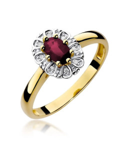 14k Gold Ring with Diamond Ruby 0.60ct