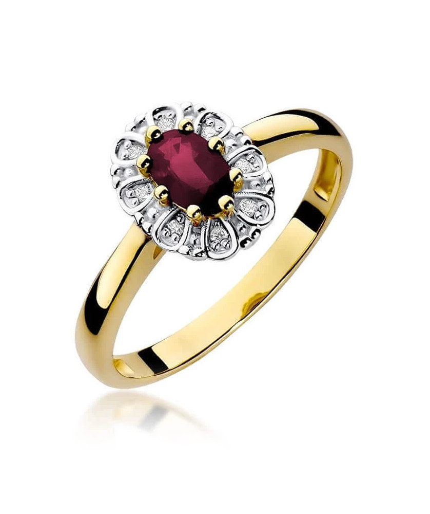 14k Gold Ring with Diamond Ruby 0.60ct
