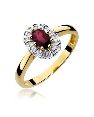 14k Gold Ring with Diamond Ruby 0.60ct