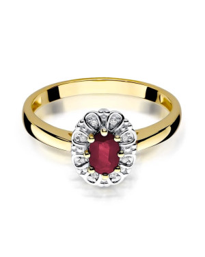 Złoty Pierścionek 14k z diamentem rubin 0,60ct
