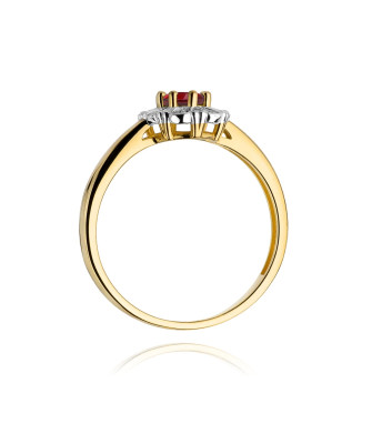 Złoty Pierścionek 14k z diamentem rubin 0,60ct