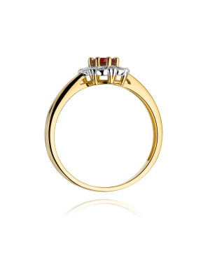 Złoty Pierścionek 14k z diamentem rubin 0,60ct
