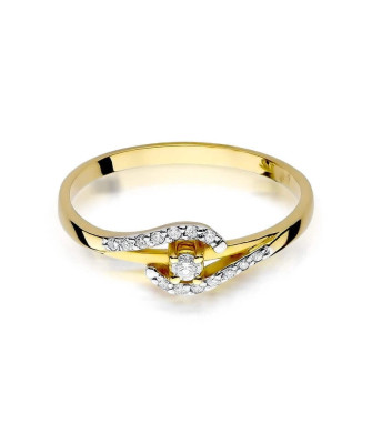 14k Gold Ring with a 0.11ct Brilliant Diamond