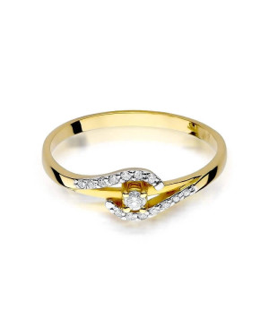 14k Gold Ring with a 0.11ct Brilliant Diamond