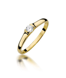 14k Gold Ring with 0.15ct Brilliant Diamond