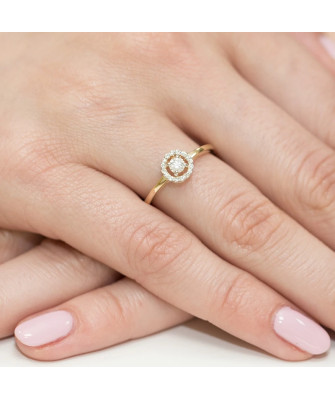 14k Gold Ring with 0.20ct Brilliant Diamond