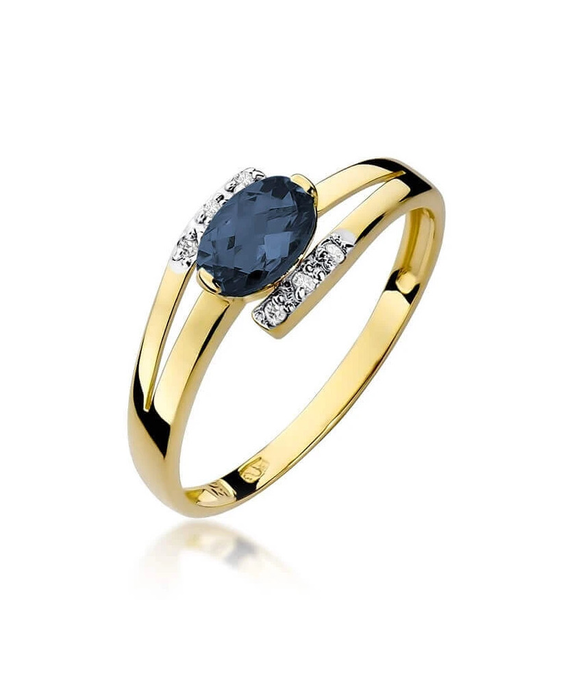 14k Gold Ring with 0.70ct Sapphire Diamond