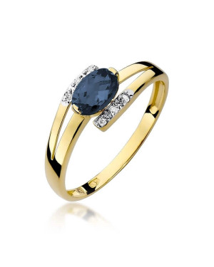 14k Gold Ring with 0.70ct Sapphire Diamond