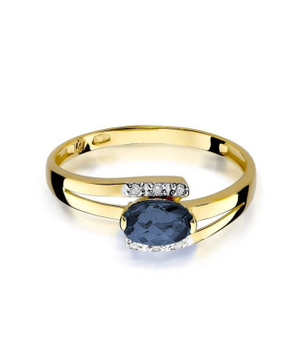 14k Gold Ring with 0.70ct Sapphire Diamond