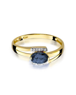Złoty Pierścionek 14k z diamentem szafir 0,70ct